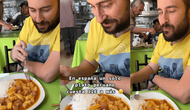 Turista español queda fascinado con el menú peruano. Foto: Buenazo / Tiktok Turista español queda fascinado con el menú peruano. Foto: Buenazo / Tiktok