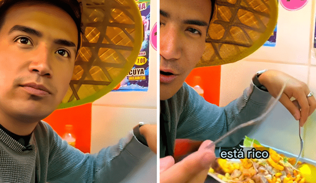 Chileno se rinde ante la comida callejera peruana. Foto: Buenazo / Tiktok Chileno se rinde ante la comida callejera peruana. Foto: Buenazo / Tiktok
