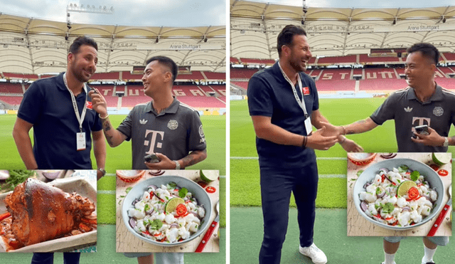 Claudio Pizarro elige entre un plato alemán y uno peruano. Claudio Pizarro elige entre un plato alemán y uno peruano.