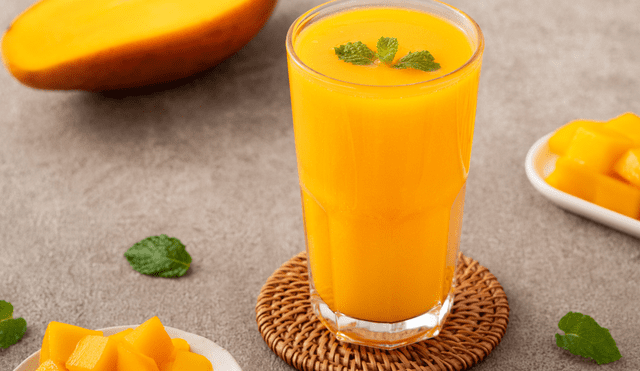 Jugo de mango con proteína. Jugo de mango con proteína.