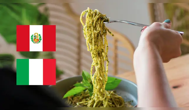 Tallarines en salsa verde
