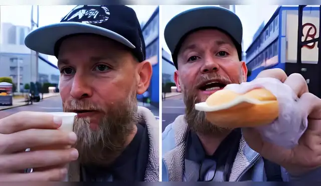 Turista de Estados Unidos prueba pan con queso y quinua. Turista de Estados Unidos prueba pan con queso y quinua.