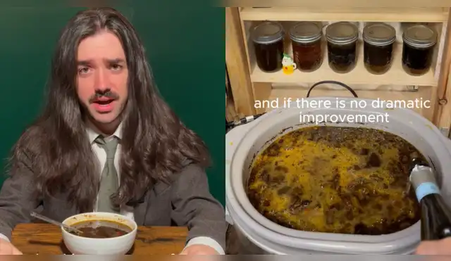 Creador de contenido causa furor en redes sociales con su sopa eterna. Fuente: TikTok.