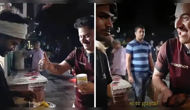 Peruano regala comida en la India y genera caos por las largas colas.