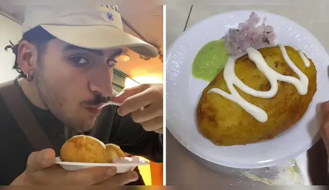 Español prueba por primera vez papa rellena.