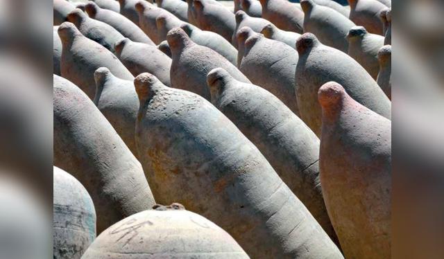 Tinajas usadas en el pasado para almacenar pisco.   