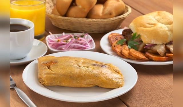 Típico desayuno criollo.   