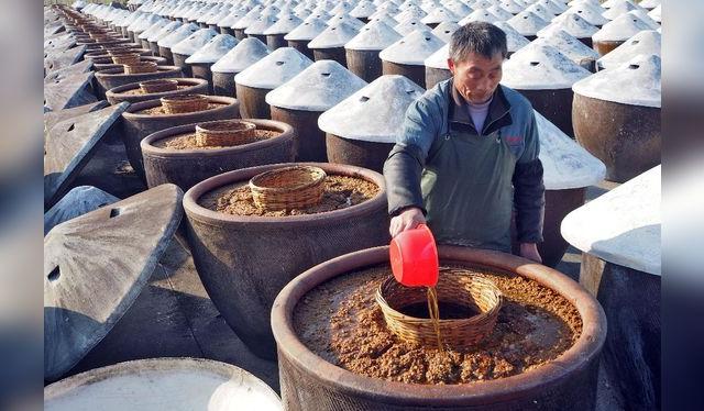 Método trasicional chino para hacer salsa de soya.    