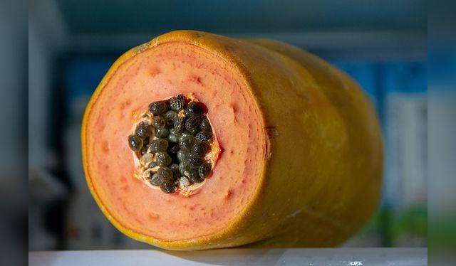 Si no cubres la pulpa expuesta de la papaya, suele ponerse fea en la refrigeradora.   