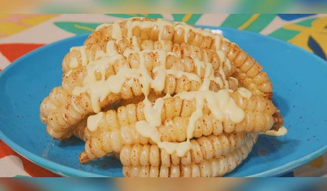 Estos tentáculos de choclo son un piequeo muy sabroso. 