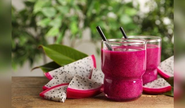 <em>Un saludable jugo de pitahaya para iniciar el día.</em>   
