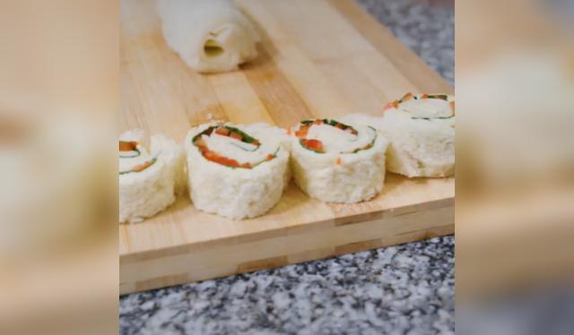  Enrollado de espinaca y queso    