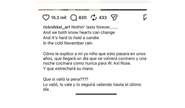 Cuenta de Instagram de Richard Pérez. Cuenta de Instagram de Richard Pérez.
