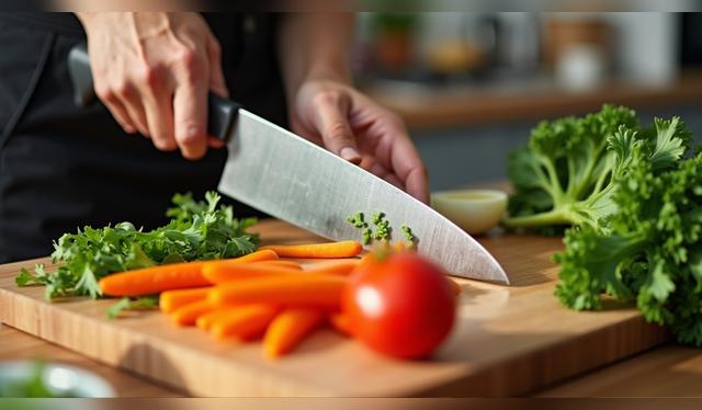 Usar la misma tabla para carne y vegetales aumenta el riesgo de bacterias peligrosas.   