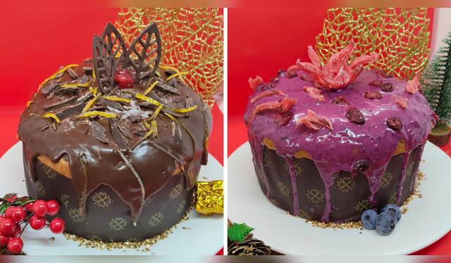  <strong>Clásico chocotón con crema de chocolate y panetón de arándanos con toque de Jamaica y ajonjolí</strong>. 