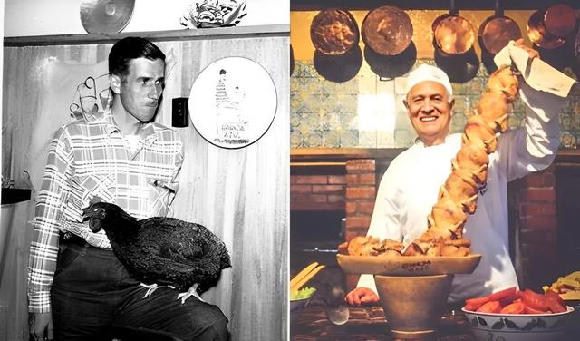 Schuler creó un sistema de cocción con un conjunto de varillas giratorias dentro de un horno de brasas.    