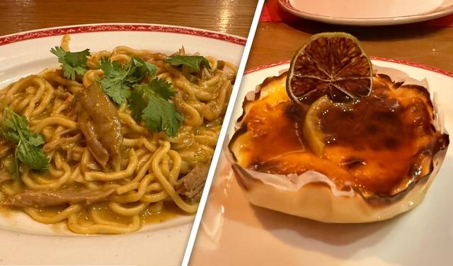 Cabrito lechal Shanghái-Lambayeque / Tarta de queso vasca.  