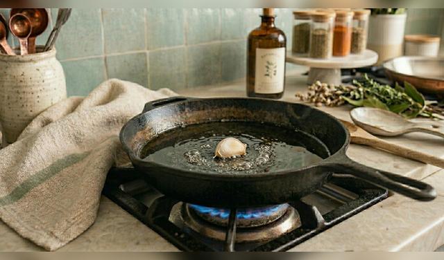 El truco del ajo no solo ayuda a calentar el aceite correctamente, también aporta más sabor a las frituras.  