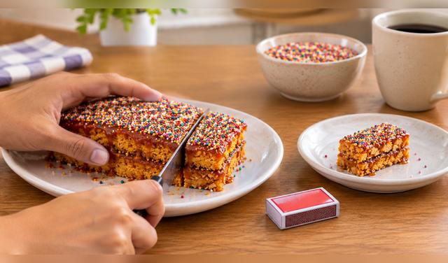 Una porción de turrón del tamaño de una cajita de fósforos permite controlar la cantidad que consumes. Foto: IA   