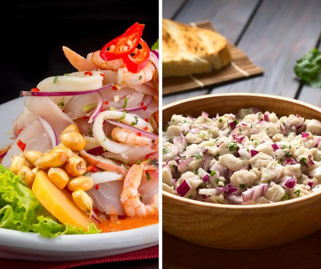 Ceviche peruano vs. ceviche chileno.   