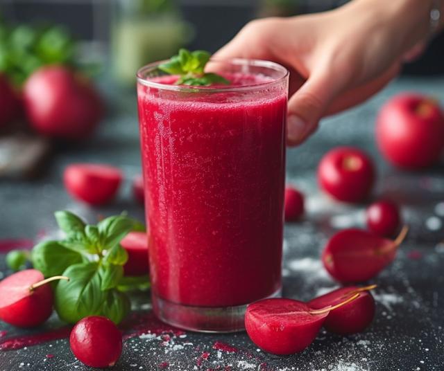 Jugo de betarraga con limón y jengibre.   