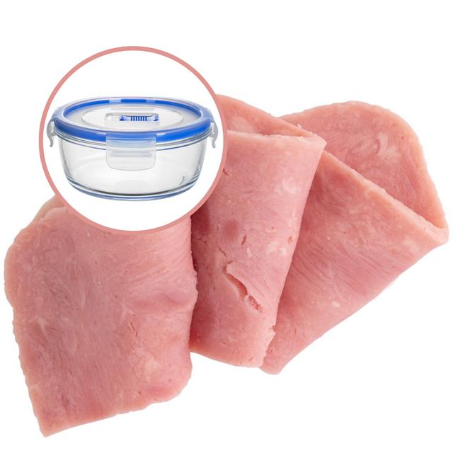  Guarda el jamón en un recipiente hermético para evitar su exposición y contaminación con otros alimentos.    