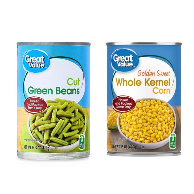 Las judías verdes y el maíz dulce dorado son el acompañamiento ideal para los platillos.   