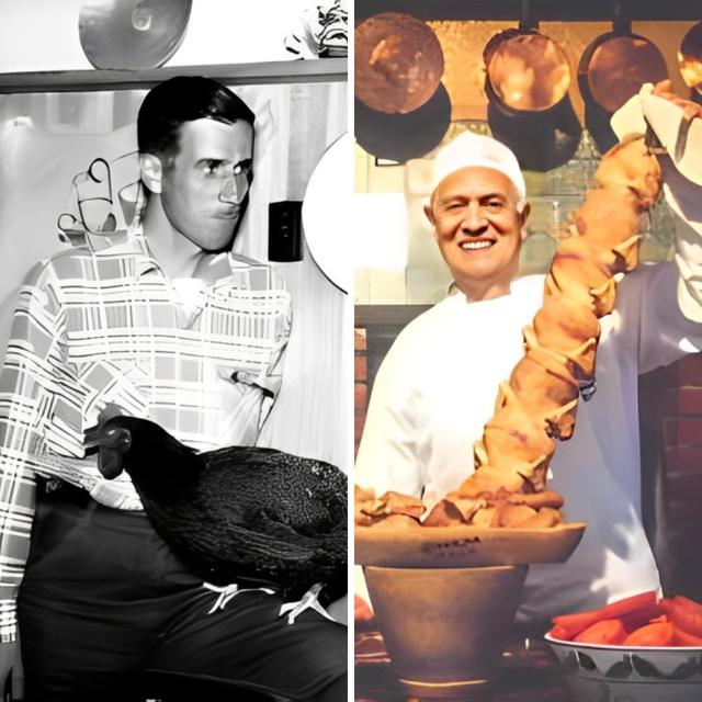 Schuler creó un sistema de cocción con un conjunto de varillas giratorias dentro de un horno de brasas. Schuler creó un sistema de cocción con un conjunto de varillas giratorias dentro de un horno de brasas.