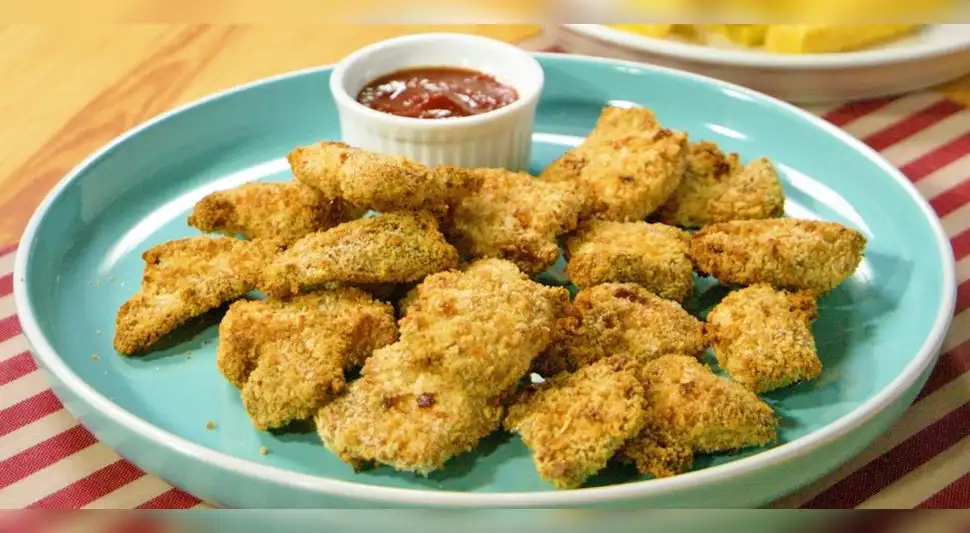 Nuggets de pollo con panko en freidora de aire