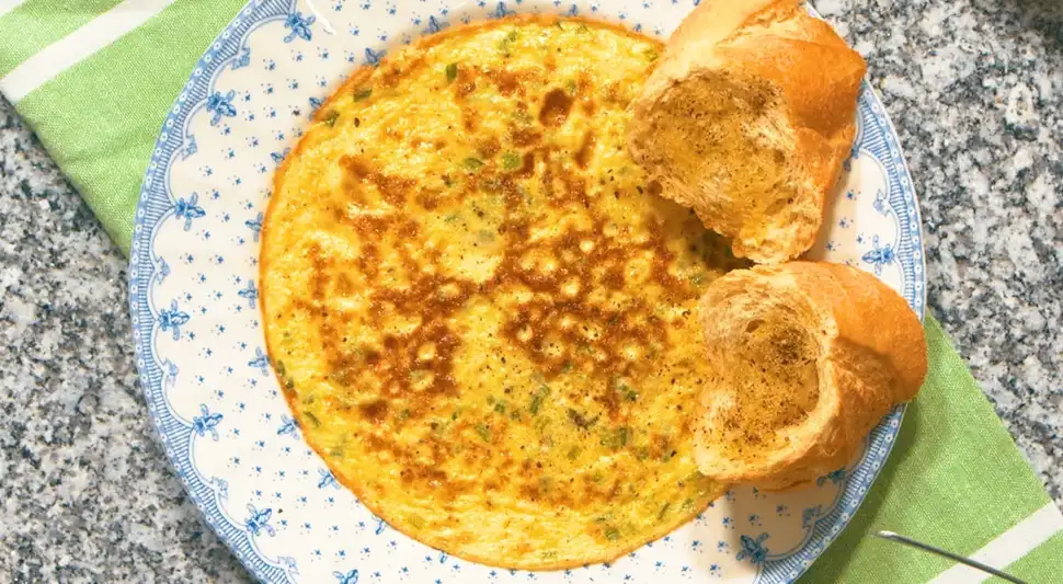 Tortilla de huevo con espinaca