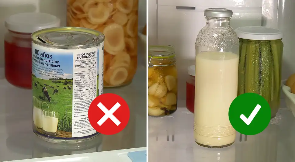 ¿Por qué es un error meter el tarro (lata) de leche en el refrigerador?