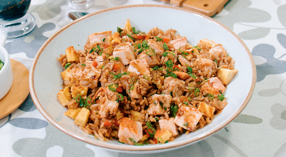 Arroz chaufa de pavo