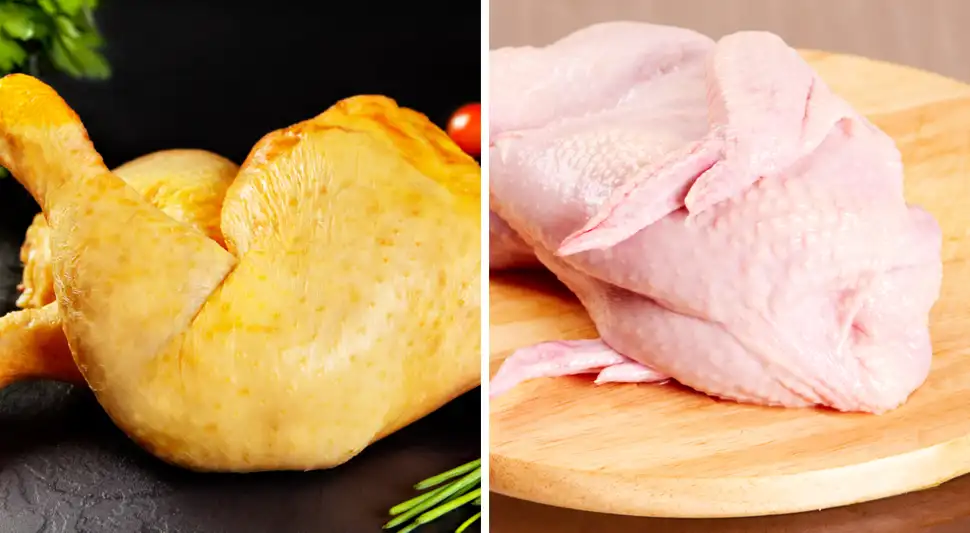¿Por qué hay pollo blanco, rosado y amarillo y cuál es el más saludable?