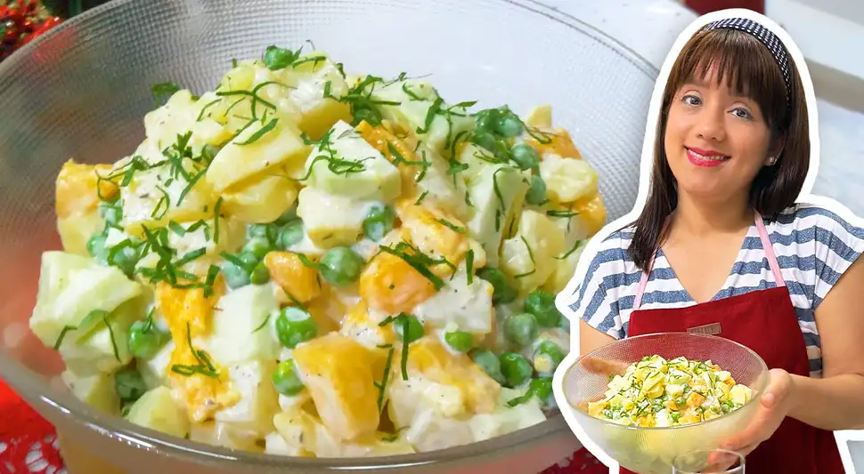 Ensalada de papa navideña (VIDEO)