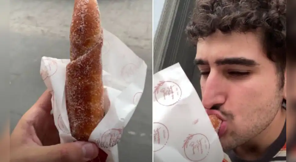 Usuario de TikTok @igordealli se vuelve viral tras probar los churros limeños. Fuente: TikTok.