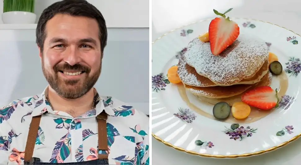 Disfruta de unos panqueques calientitos, suaves, dulces y esponjosos con la receta de Giacomo Bocchio. Foto: Buenazo / Youtube