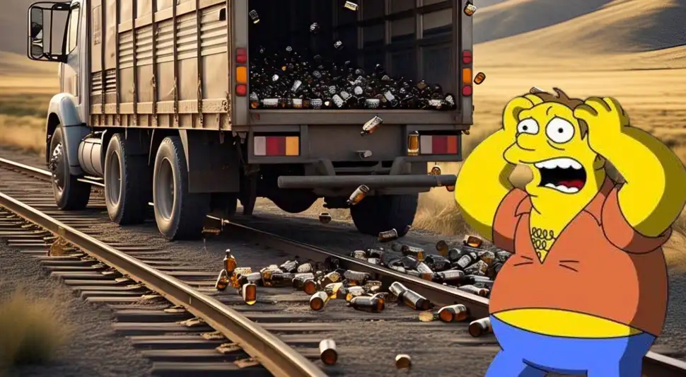 Caída de cerveza provoca divertidos comentarios en redes sociales. Fuente: IA / Composición.