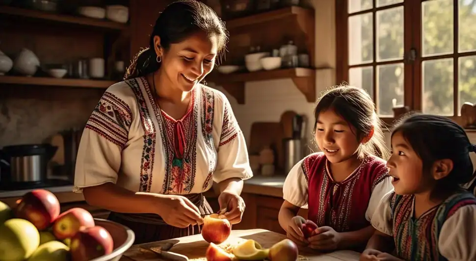 Muchas frutas contienen nutrientes ideales para grandes y chicos. Fuente: IA.