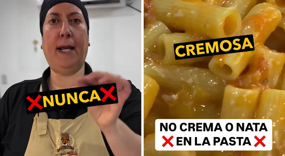 Chef italiana explica la forma correcta para obtener una pasta cremosa. Foto: Buenazo / Tiktok