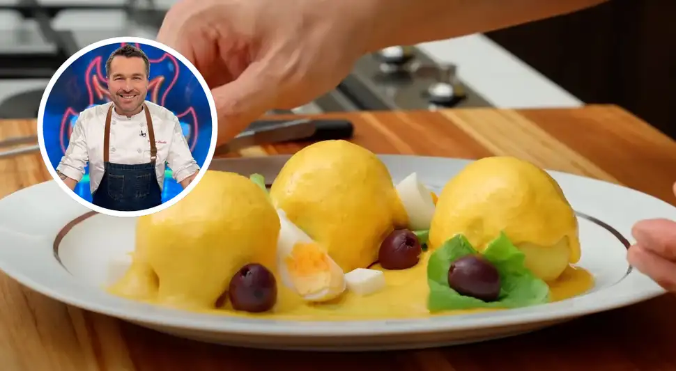 Papa a la huancaina chilayana con Giacomo Bocchio