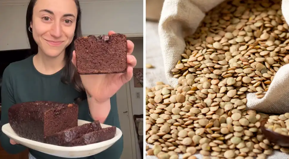 Keke de chocolate con lentejas