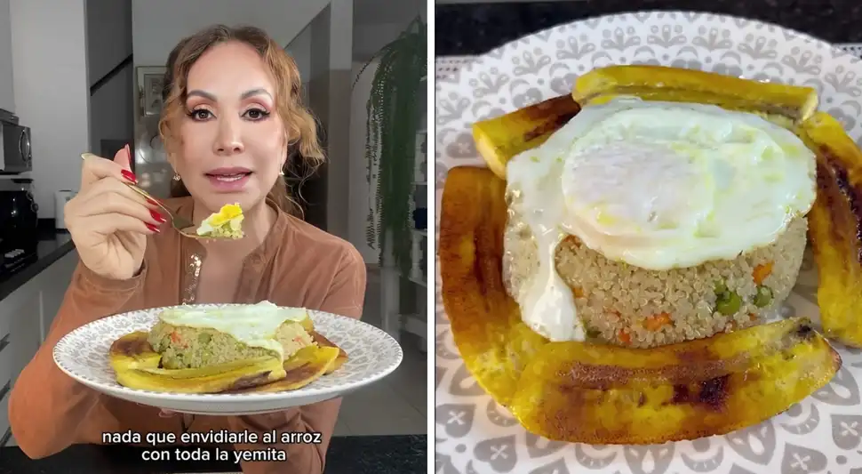 Quinua a la cubana saludable de Janet Barboza.