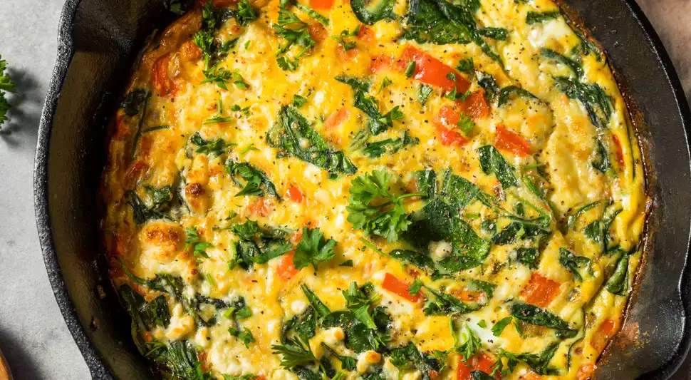 Tortilla de espinaca sin harina.