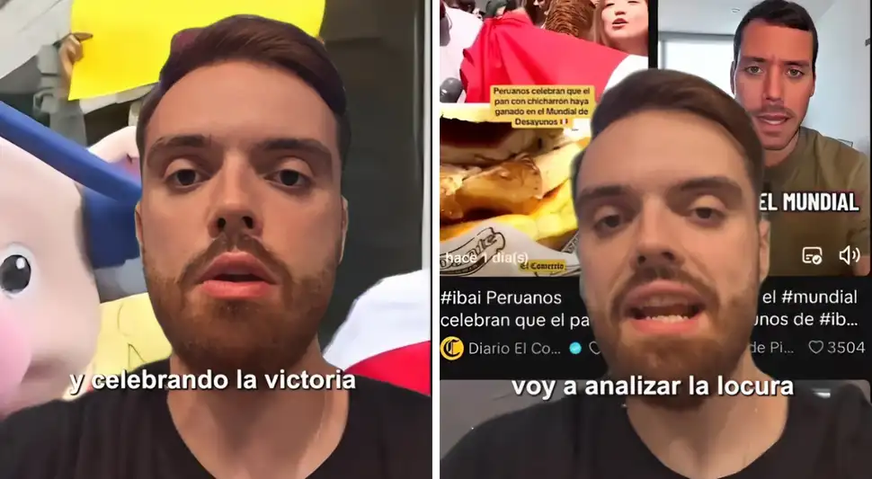 Ibai Llanos queda sorprendido por la celebración de Perú tras la victoria del pan con chicharrón.