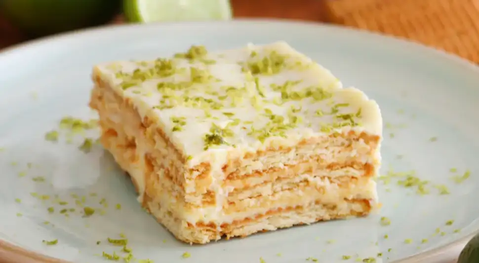 Receta de pie de limón con galletas.