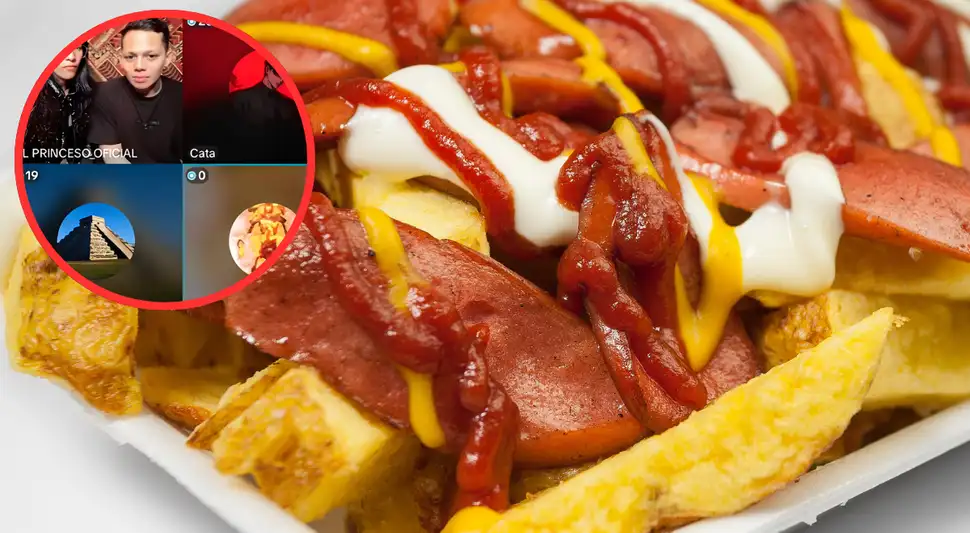 Colombiana corrige a mexicano sobre el origen de la salchipapa.