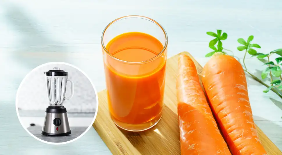 El jugo de zanahoria preparado en licuadora conserva toda la fibra y los nutrientes naturales. El jugo de zanahoria preparado en licuadora conserva toda la fibra y los nutrientes naturales.