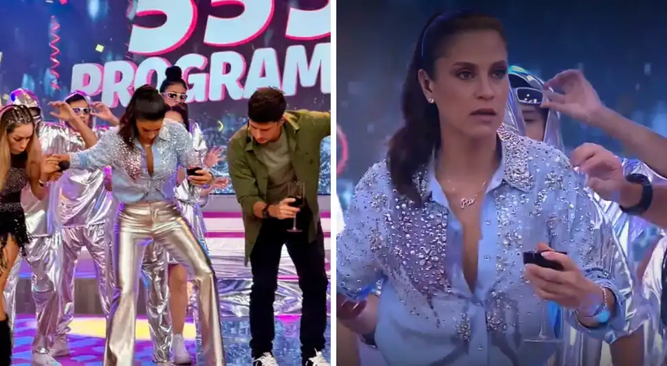 Mario Hart lanza copa de vino a lujoso vestuario de María Pía Copello.