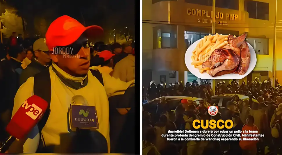 Arrestan a obrero por robar alita de pollo a la brasa.