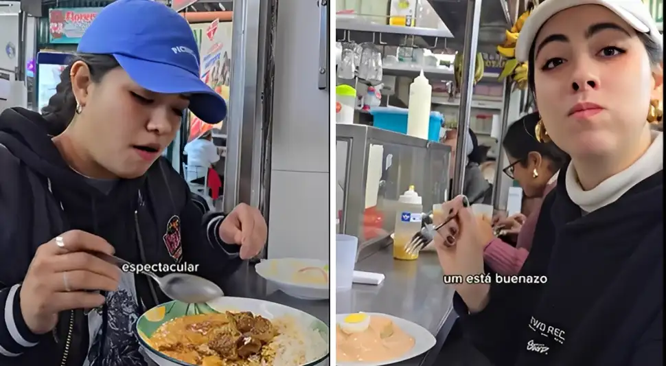 Mexicana se sorprende al probar menú en mercado peruano.